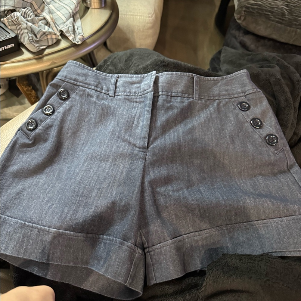 Women's denim Sailor-style Button-Accent Shorts